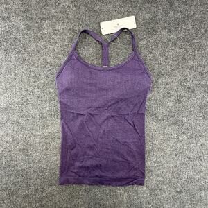 CRZ YOGA Sports Tank Top Womens Large Purple Racerback Built In Bra Athletic